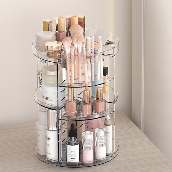 360-Degree Rotating Cosmetic S - Home Edit Bathroom Storage ulasan dan harga