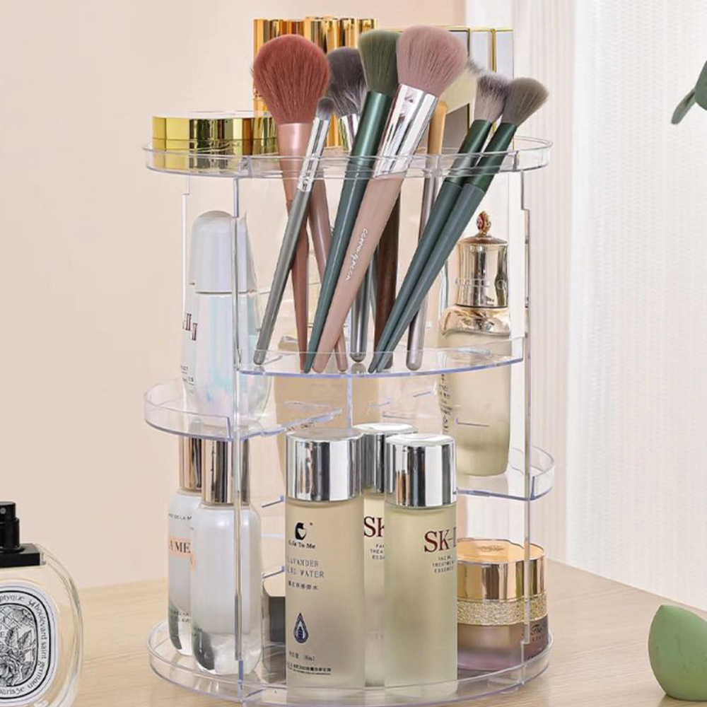 360-Degree Rotating Cosmetic S - Home Edit Bathroom Storage ulasan dan harga
