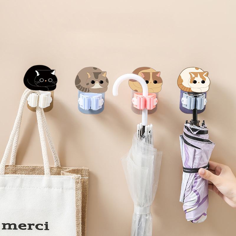 3/4PCS Mop Holder Self-adhesiv - Home Edit Bathroom Storage ulasan dan harga