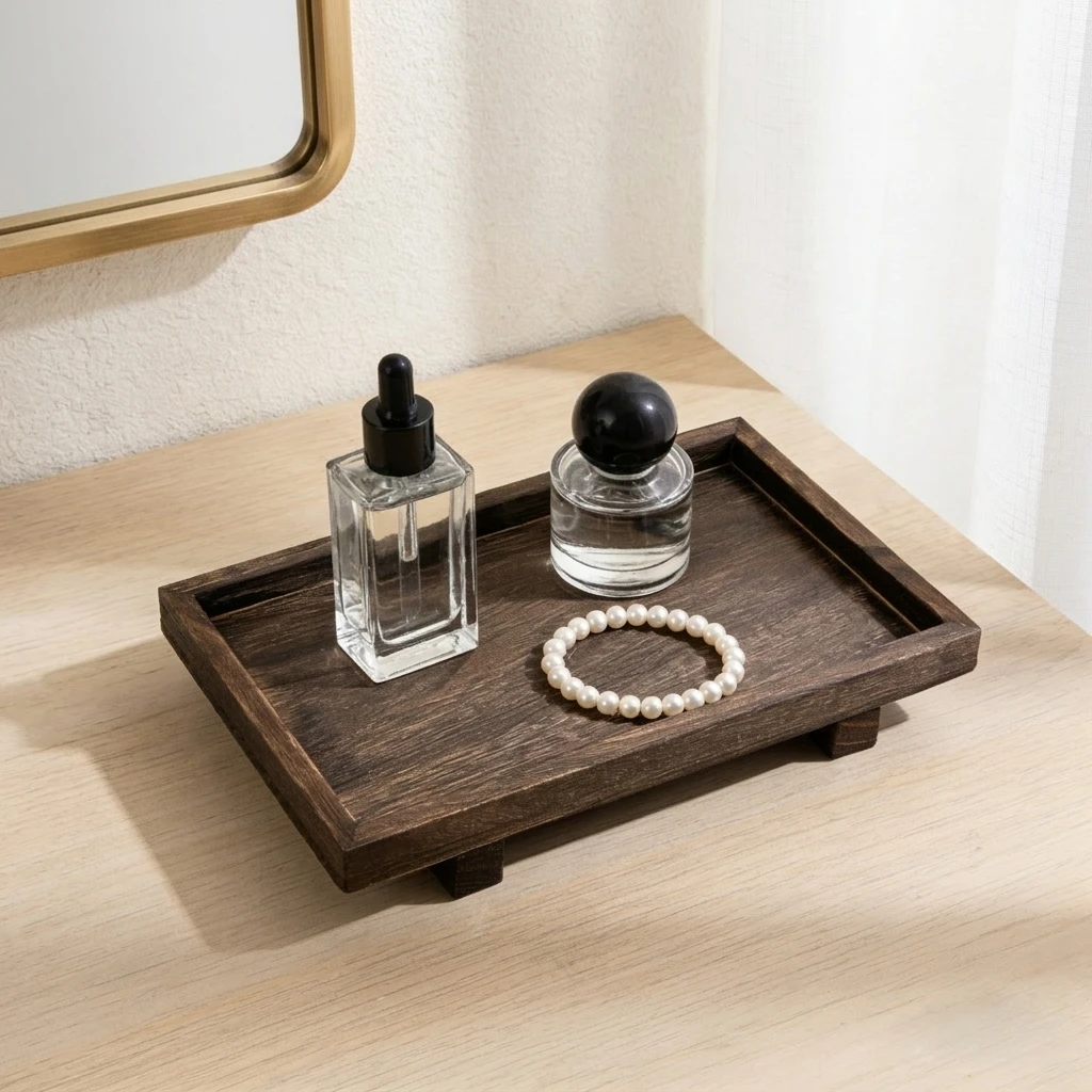 Retro Wooden Desk Storage Tray - Home Edit Bathroom Storage ulasan dan harga