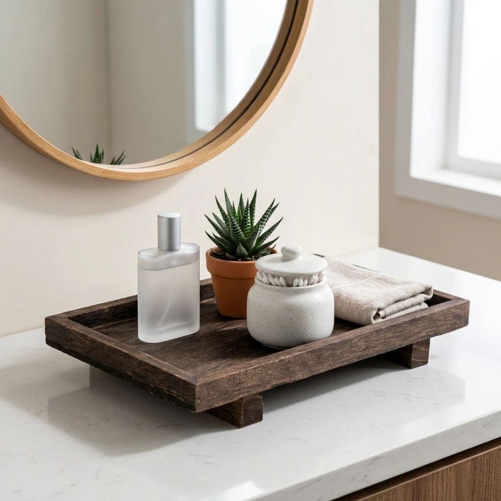 Retro Wooden Desk Storage Tray - Home Edit Bathroom Storage ulasan dan harga