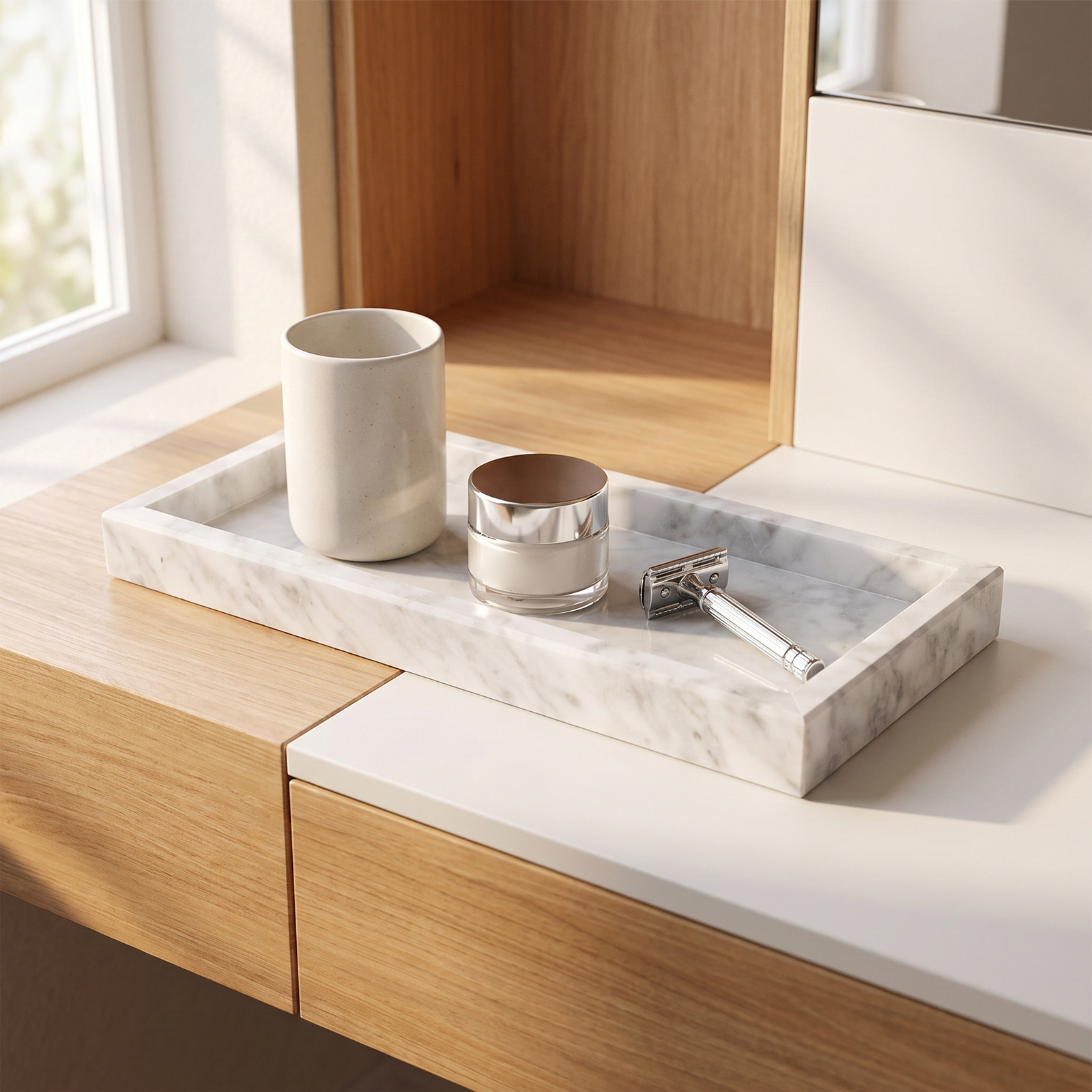 12x5 Rectangle Marble Tray Van - Home Bathroom Organizer ulasan dan harga