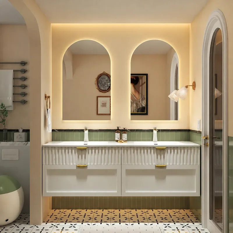 Cream Style Bathroom Cabinet w - Home Bathroom Vanity Combo ulasan dan harga