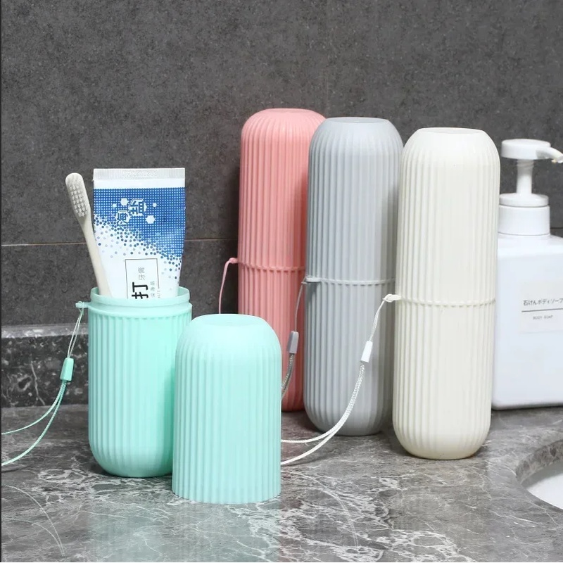 1/2pcs Portable Toothbrush Cup - Home Edit Bathroom Storage ulasan dan harga